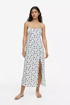 Платье с завязками H&M, белый/цветочный