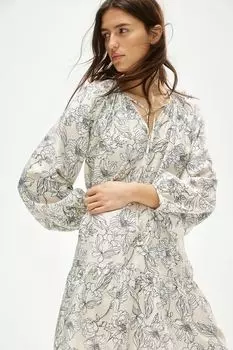 Платье с завязками H&M, бежевый