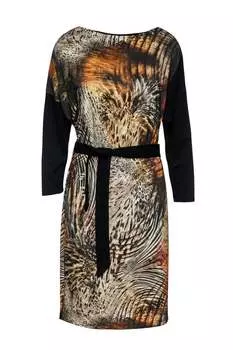 Платье с животным принтом Conquista, черный