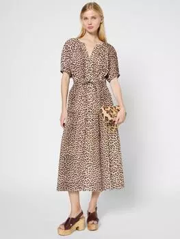 Платье с животным принтом perle Gerard Darel, коричневый