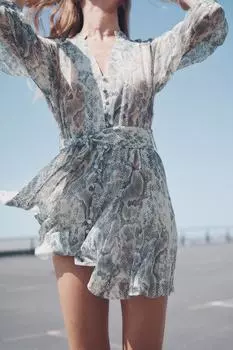 Платье с животным принтом с металлической нитью ZARA, цвет snake
