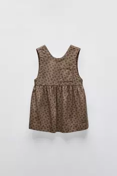 Платье с животным принтом ZARA, коричневый