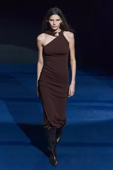 Платье с золотой аппликациями и узлом ZARA, коричневый
