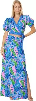 Платье Sailynn Maxi Set Lilly Pulitzer, цвет Blue Grotto Beleaf in Yourself Engineered Set