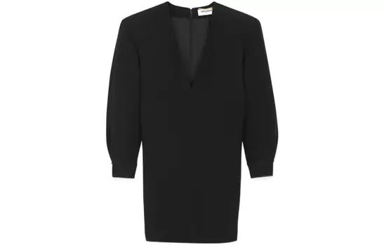 Платье Saint Laurent с длинными рукавами, черный