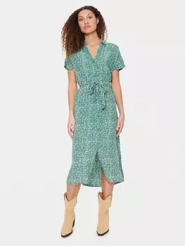 Платье Saint Tropez Blanca с короткими рукавами, зеленая полынь