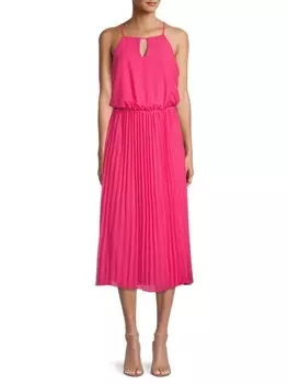 Платье Sam Edelman однотонное плиссированное, розовый