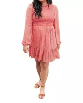 Платье Samantha со сборками на лифе красного цвета ANDREE BY UNIT