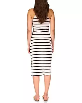Платье Sanctuary Stripes For Days Midi, цвет Black/Muslin Stripe