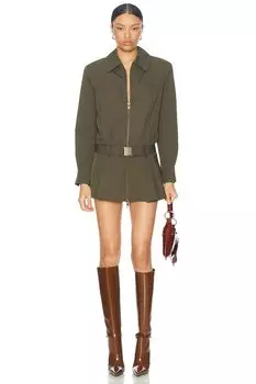 Платье Sanders из твила SER.O.YA, цвет Hunter Green