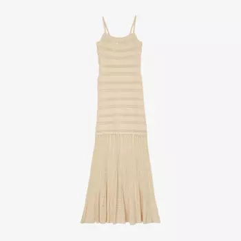 Платье Sandro с ажурным узором, кремовый