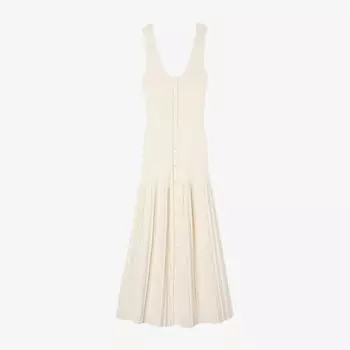 Платье Sandro с круглым вырезом, экрю