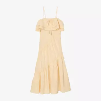Платье Sandro с рюшами, ванильный