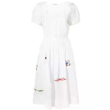 Платье Sandy Liang Beetle Short Sleeve, молочный белый