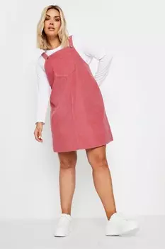 Платье сарафан из вельвета Limited Yours Curve, розовый