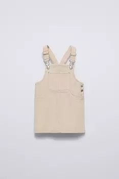 Платье-сарафан из вельвета ZARA, экрю