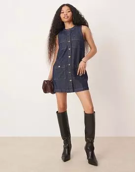 Платье-сарафан мини-кроя из денима Nobody's Child Petite Ray цвета индиго Nobody’s Child