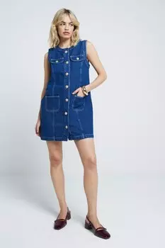 Платье сарафан Trophy из 100% хлопка River Island, синий