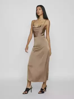 Платье-сарафан Vila "VIRAVENNA STRAP ANKLE DRESS - NOOS", цвет Fossil