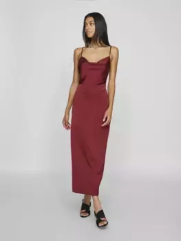 Платье-сарафан Vila "VIRAVENNA STRAP ANKLE DRESS - NOOS", цвет Cabernet