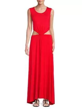 Платье Sassy Girl Okera Banks макси с вырезом, красный