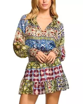 Платье-сборка с принтом «Ашалина» Ramy Brook, мультиколор