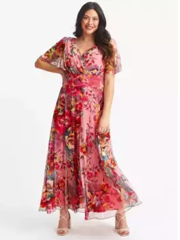 Платье Scarlett & Jo Isabelle Float Sleeve Maxi, цвет pink cerise
