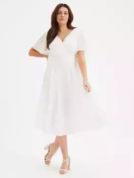 Платье Scarlett & Jo Victoria Angel Sleeve Midi, слоновая кость