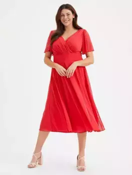 Платье Scarlett & Jo Victoria Angel Sleeve Midi, цвет scarlet/red