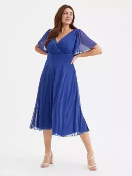 Платье Scarlett & Jo Victoria Angel Sleeve Midi, цвет royal/blue