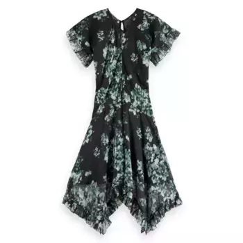Платье Scotch & Soda Mini Ruffle, зеленый