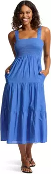 Платье Seafolly Beach Edit Faithful Midi Dress, цвет Azure