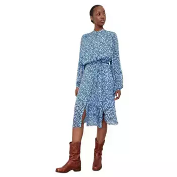 Платье Second Female Aronia-Vestido long sleeve midi, синий