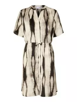 Платье Selected, бежевый/черный