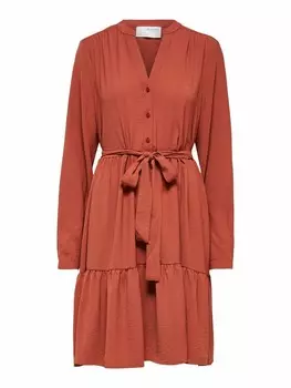 Платье SELECTED FEMME Dress, темно-оранжевый