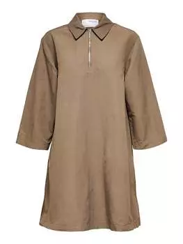 Платье SELECTED FEMME Nia, светло-коричневый