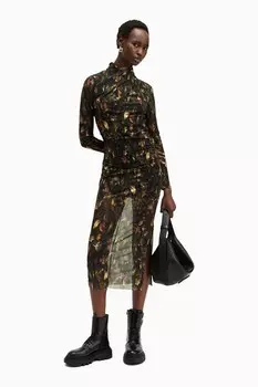 Платье сетка Allsaints Tia All Saints, коричневый