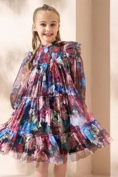 Платье сетка Eleanor с цветочным принтом Angel & Rocket, фиолетовый