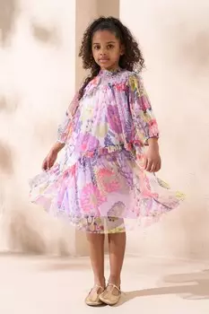 Платье сетка с принтом Beatrice Angel & Rocket, розовый