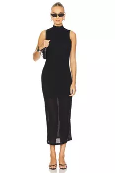 Платье-Сетка с воротником-стойкой Frame, черный