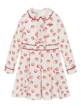 Платье Shadow Bubbles Fendi Kids, белый