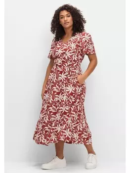 Платье sheego Maxi, цвет rostrot gemustert