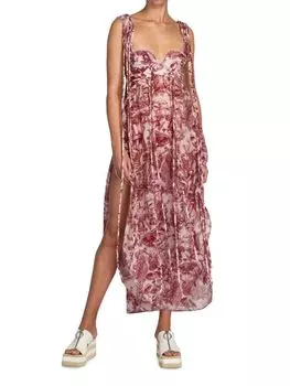 Платье Шелковое Stella McCartney Fungi Forest, белый / красный