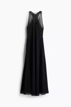 Платье шифоновое H&M A/W 2024 Sleeveless, черный