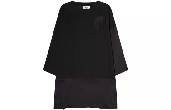 Платье широкое Mm6 Maison Margiela с длинными рукавами, черный