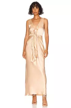 Платье Shona Joy Felicity Plunged Tie Front, цвет Porcini