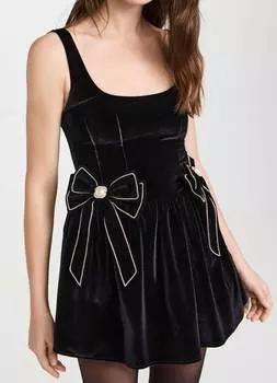 Платье-шорты Ricci из черного бархата Show Me Your Mumu