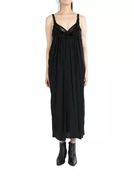 Платье Simone Rocha со шнуровкой и атласом, черный