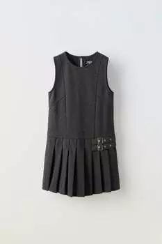 Платье-синафор с коробкой ZARA, серый