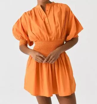 Платье «Синтия» из жженого оранжевого поплина Never a Wallflower